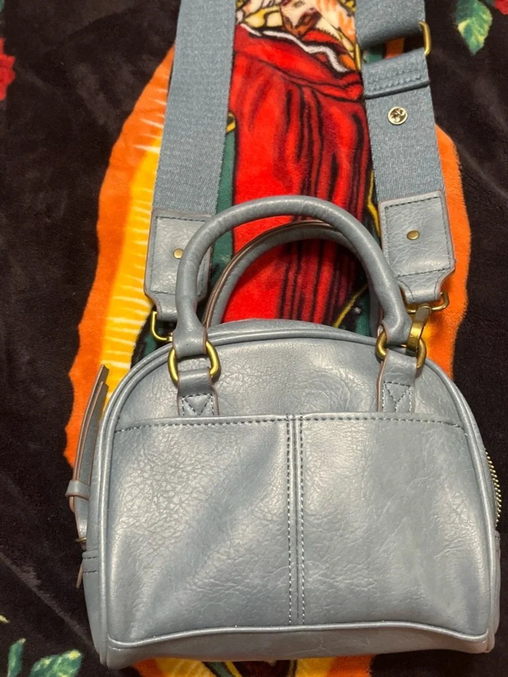 Women’s Light Blue Crossbody Satchel Bag
